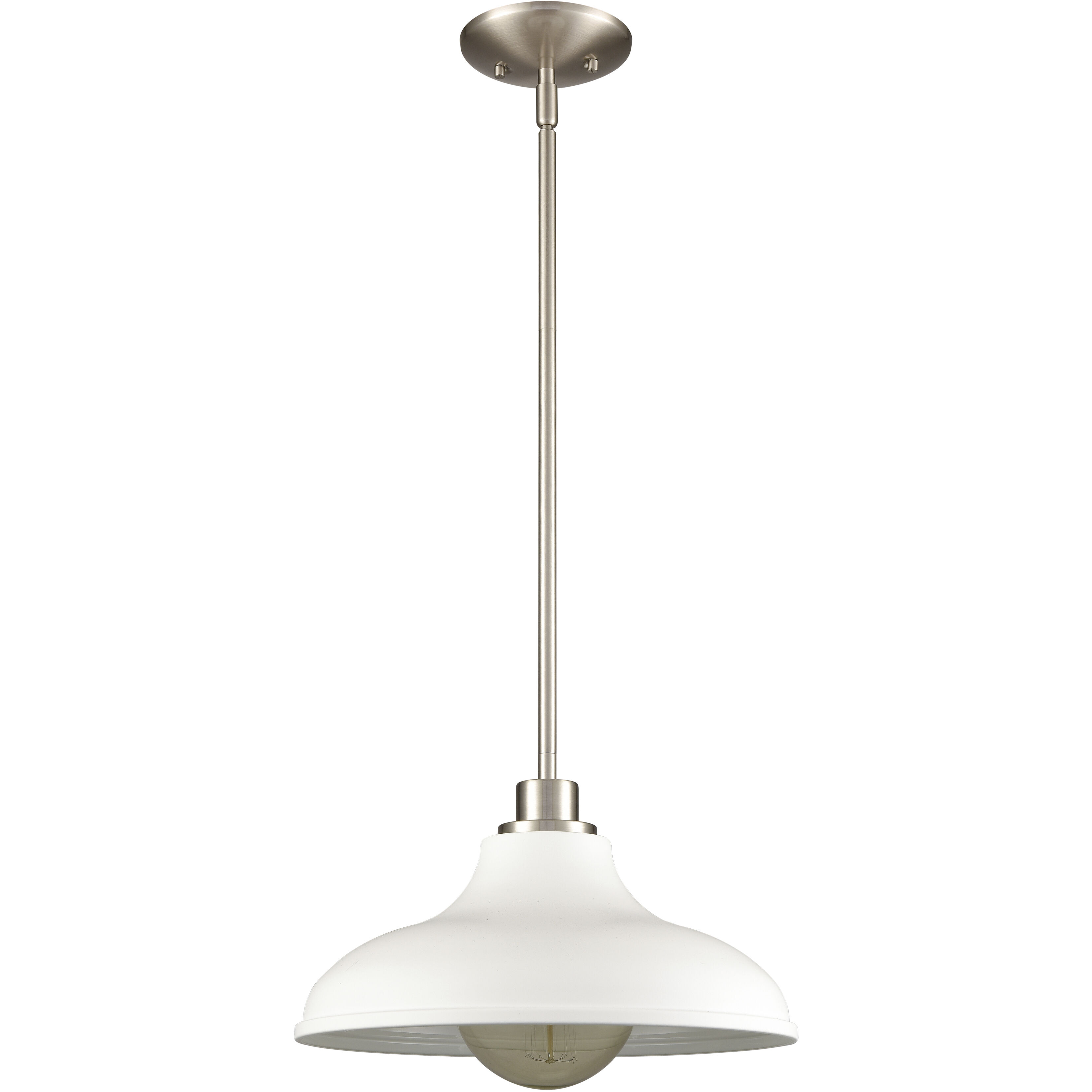 Grenville 1 Light 13 inch White with Brushed Nickel Pendant Ceiling Light