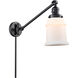 Canton 18 inch 3.50 watt Matte Black Swing Arm Wall Light, Franklin Restoration