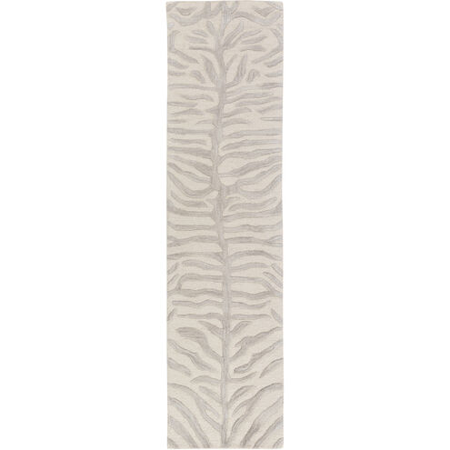 Pollack 96 X 24 inch Medium Gray/Ivory Rugs, Runner