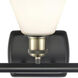 Ballston Ballston Cone LED 28 inch Black Antique Brass Bath Vanity Light Wall Light in Matte White Glass
