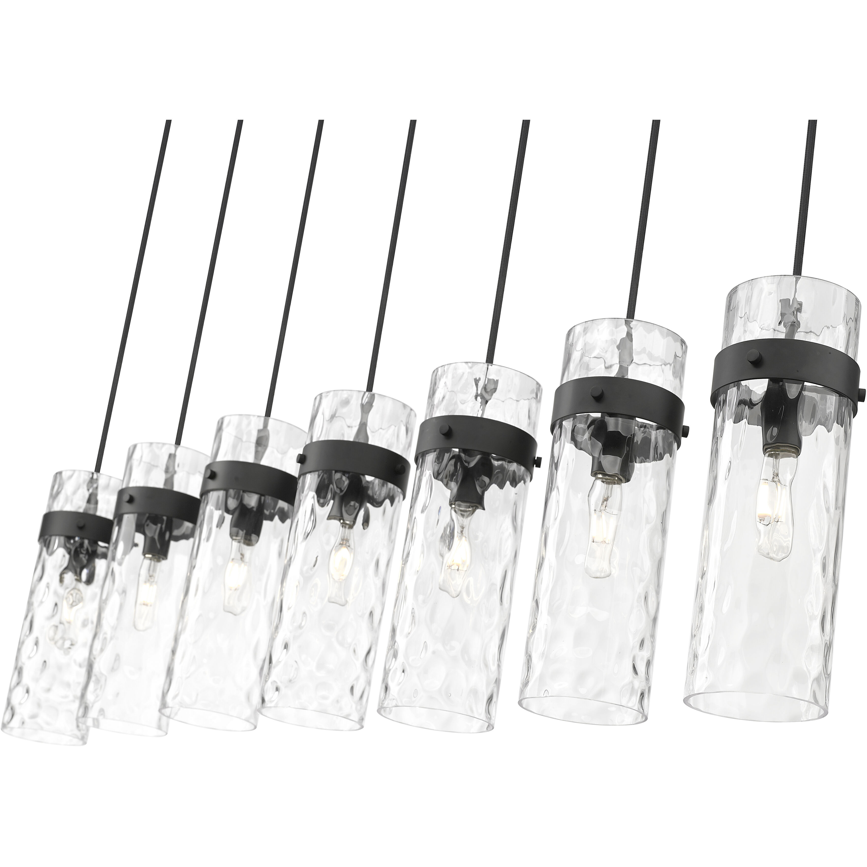 Fontaine Linear Chandelier Ceiling Light in Matte Black