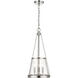 Prescott 3 Light 12 inch Polished Nickel Pendant Ceiling Light