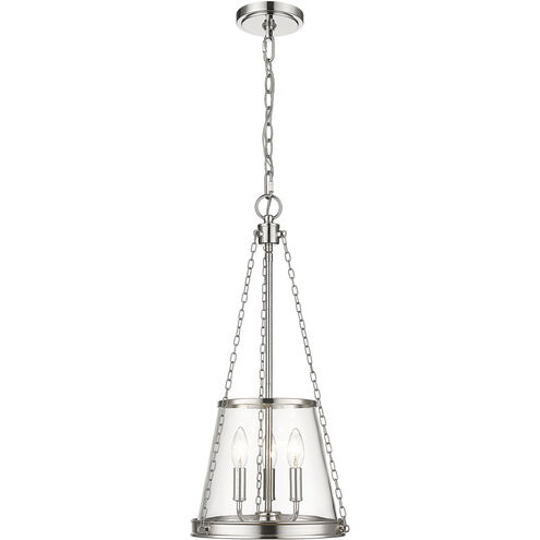 Prescott 3 Light 12 inch Polished Nickel Pendant Ceiling Light