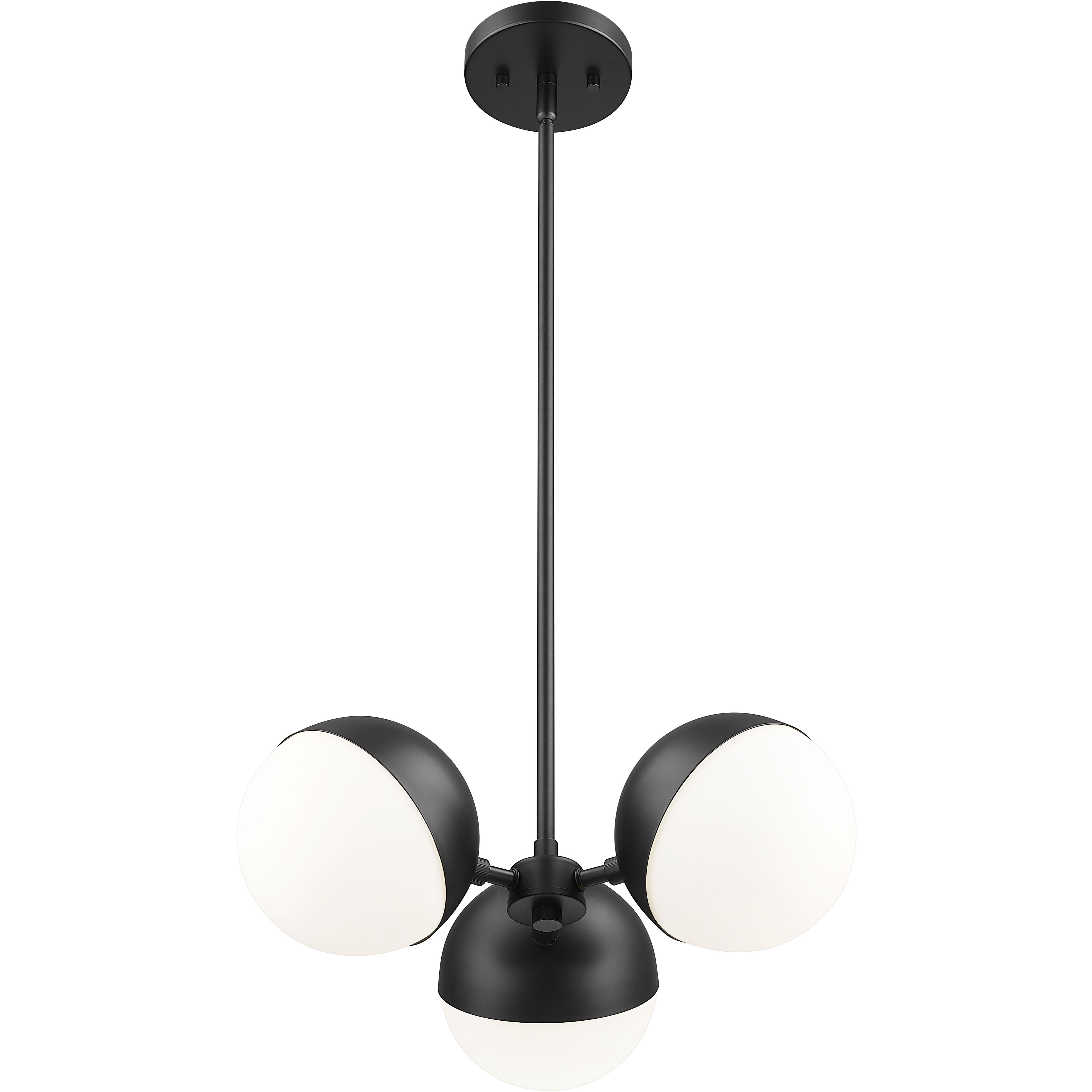 Realm Sphere 3 Light 17.25 inch Matte Black Chandelier Ceiling Light
