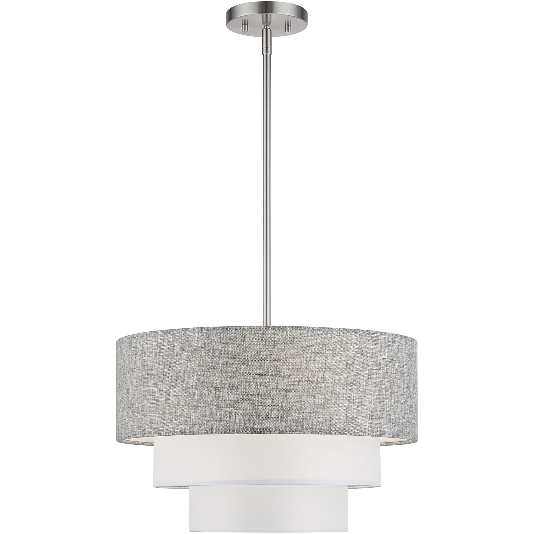 Brookmeade 3 Light 18 inch Brushed Nickel Pendant Chandelier Ceiling Light