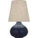 June 23.5 inch 150.00 watt Matte Midnight Blue Accent Lamp Portable Light in Buff Linen