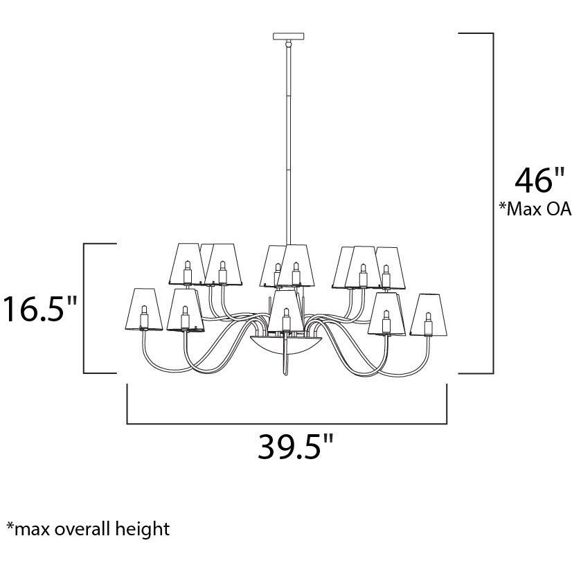 Chic 16 Light 39.5 inch Polished Chrome Chandelier Ceiling Light