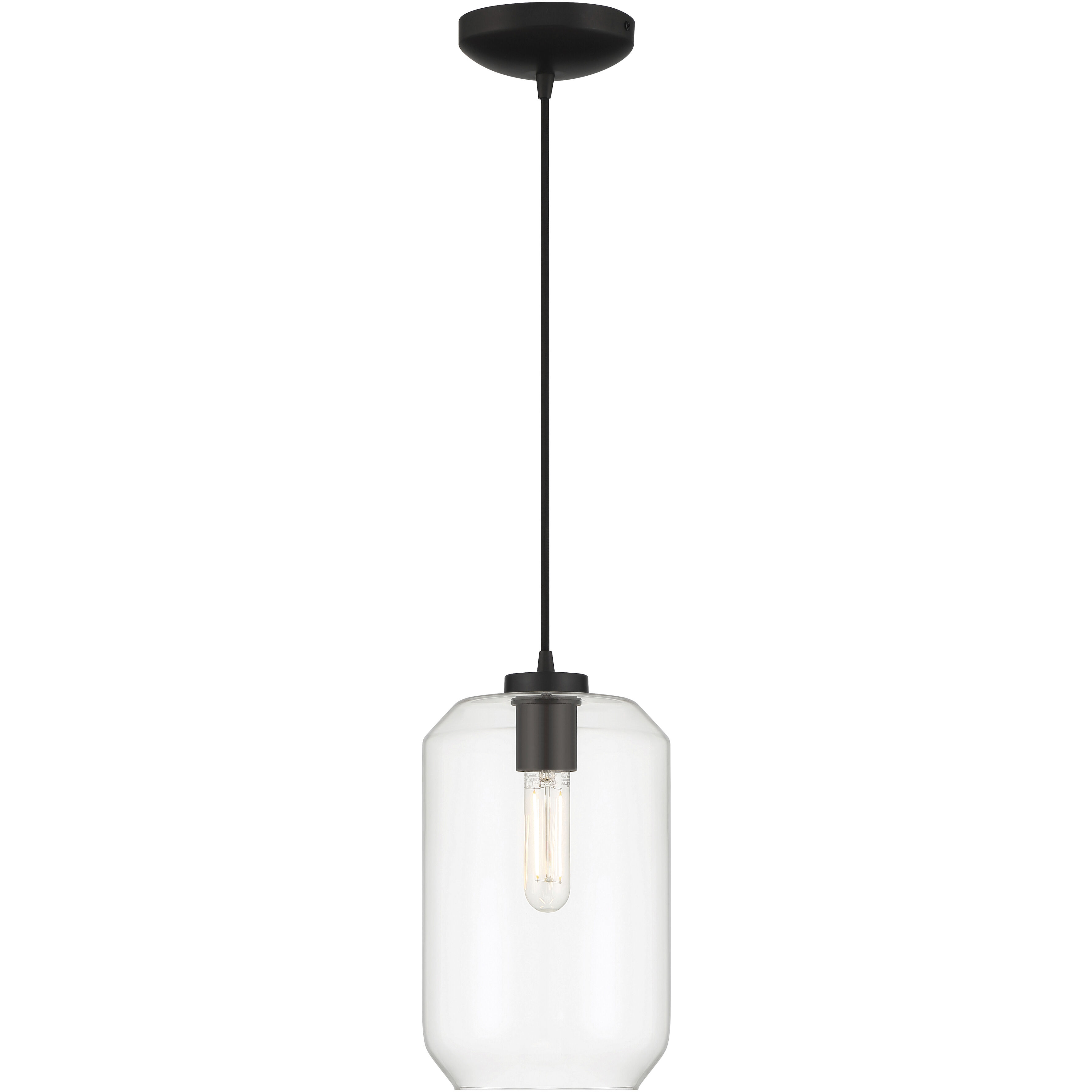 Clarity 7 inch Black Pendant Ceiling Light