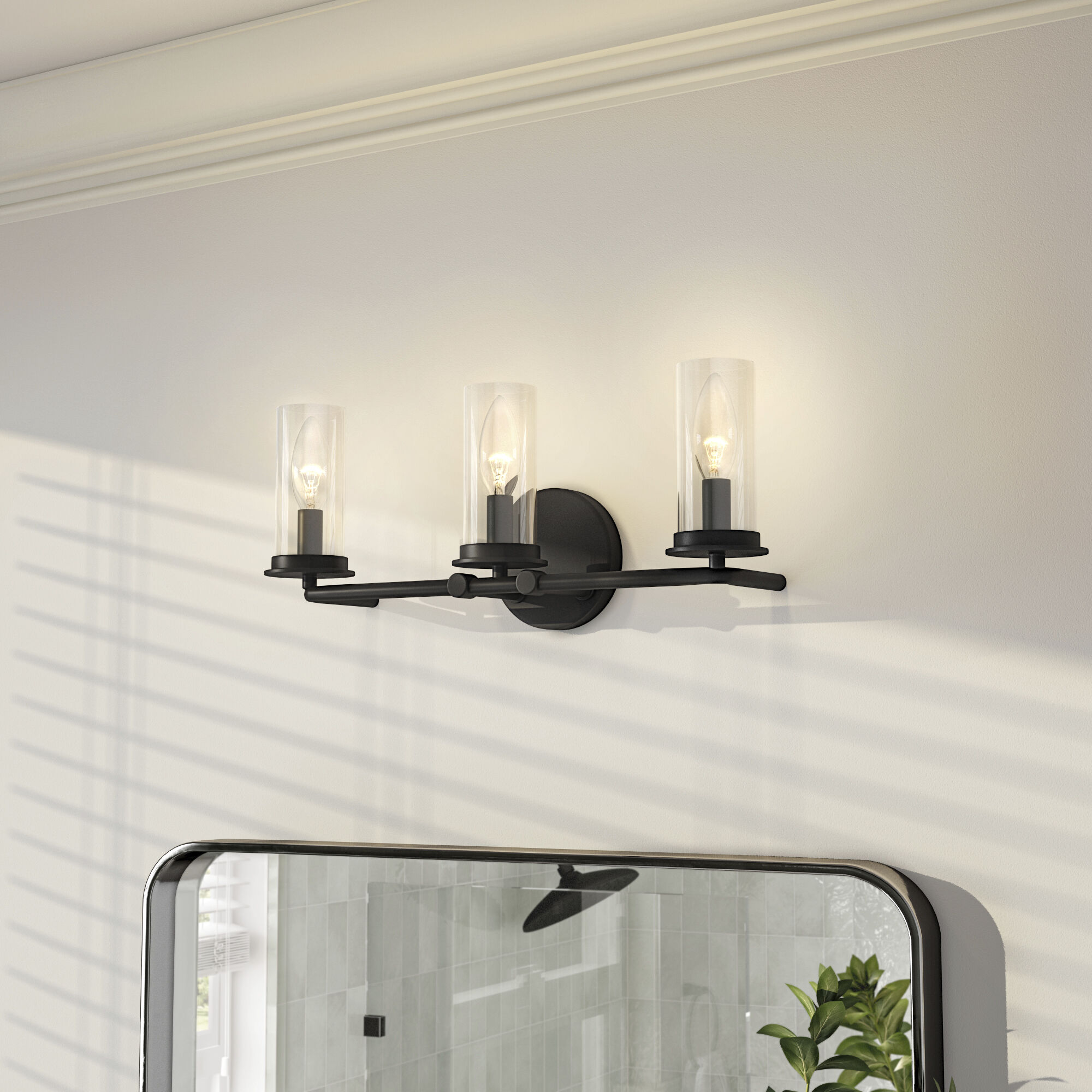 Hudson Heights 3 Light 18 inch Matte Black Vanity Light Wall Light