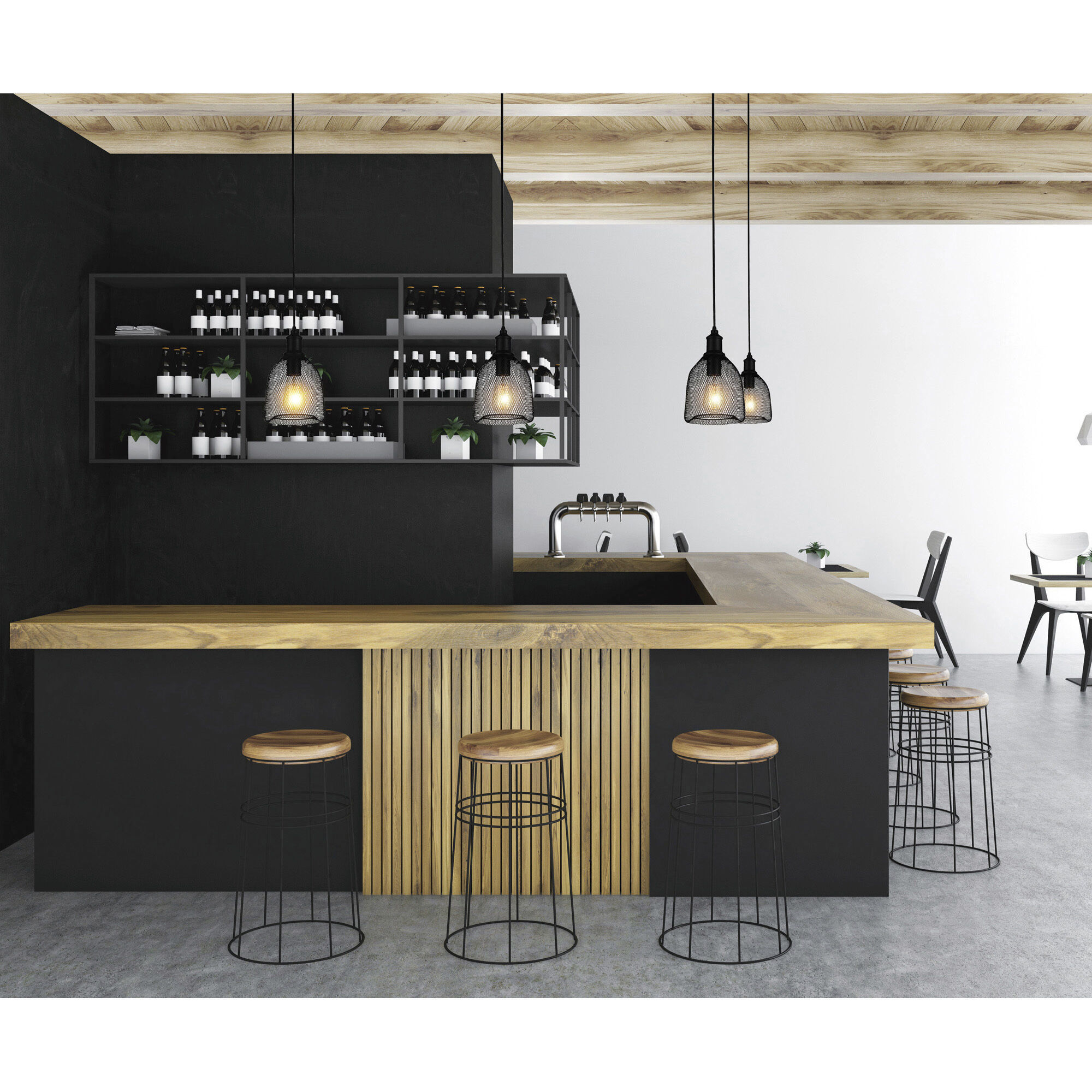 Drea 1 Light 7 inch Black Down Mini Pendant Ceiling Light