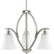 Joy 3 Light 20 inch Brushed Nickel Chandelier Ceiling Light