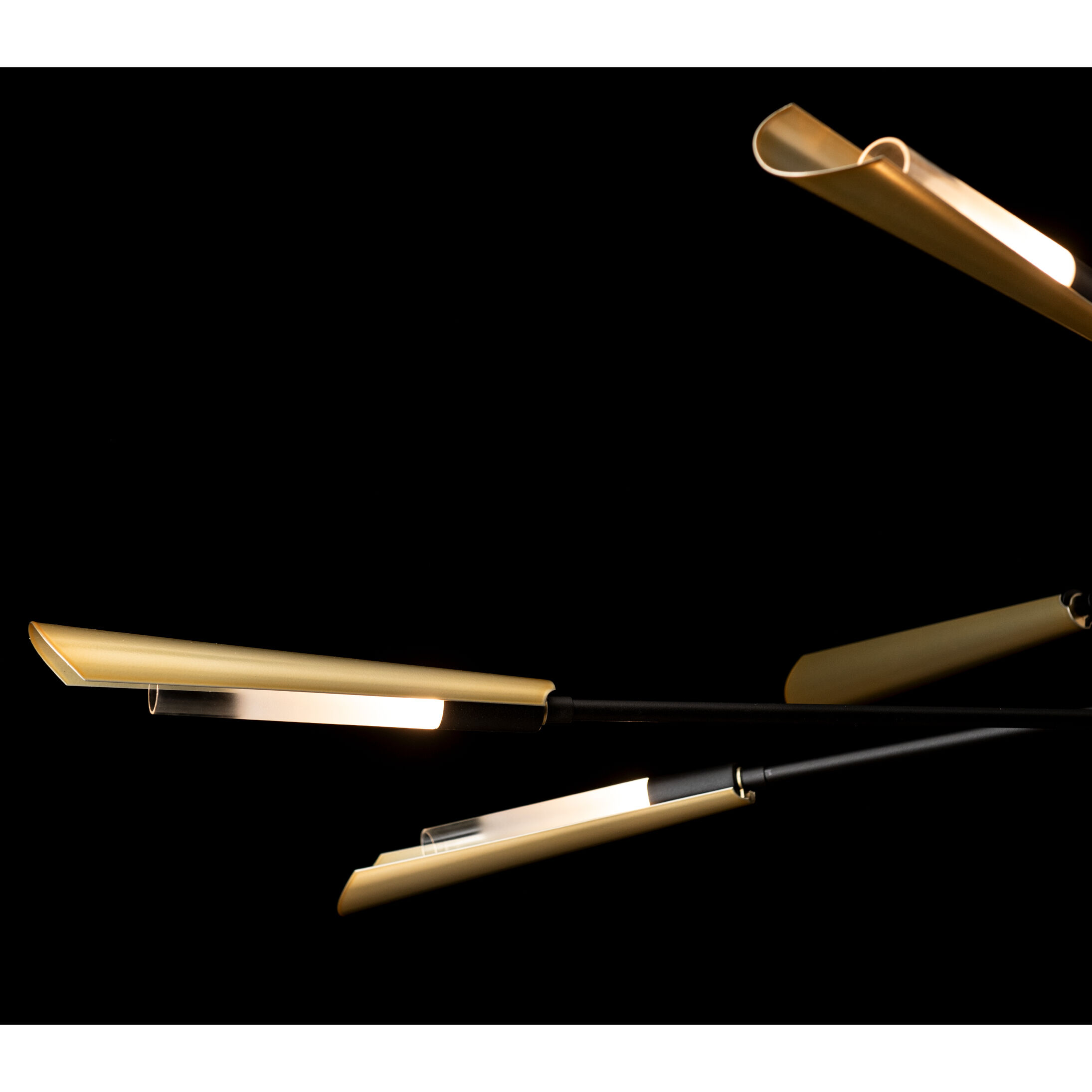 Flight 10 Light 73.2 inch Black/Modern Brass Pendant Ceiling Light