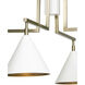 Sparrow 4 Light 30 inch Off-White Matte and Antique Brass Chandelier Ceiling Light