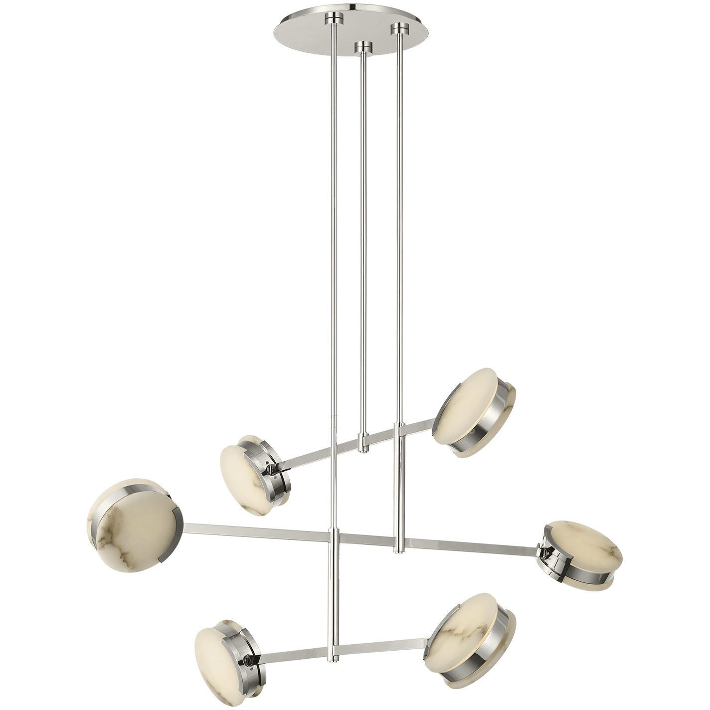 Kelly Wearstler Melange LED 54 inch Polished Nickel Multi-Positional Chandelier Ceiling Light