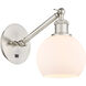 Ballston Athens LED 6 inch Brushed Satin Nickel Sconce Wall Light in Matte White Glass