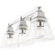 Mission 3 Light 25 inch Polished Chrome Vanity Sconce Wall Light