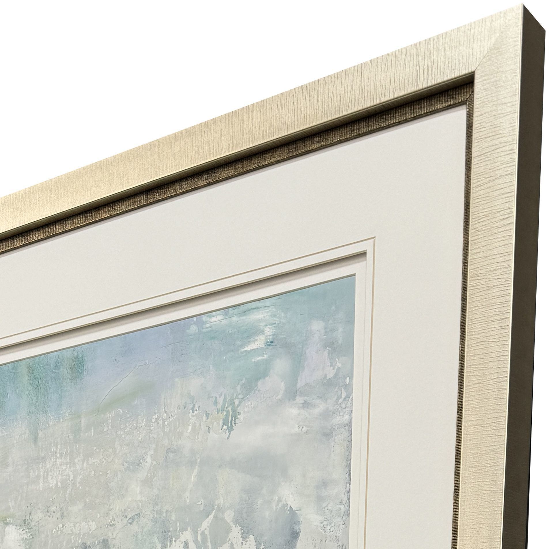 Serene Blue and Green and White Framed Art