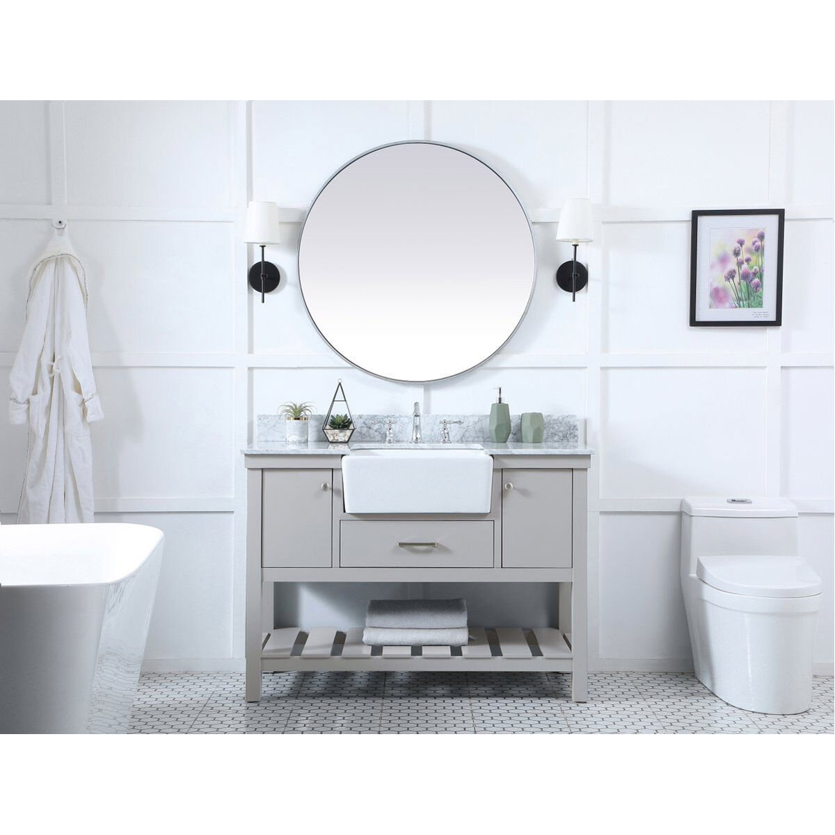 Clement 48 X 22 X 34 inch Grey Bathroom Vanity Cabinet