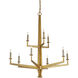 Goldfinch 9 Light 36 inch Washed Lucerne Gold Chandelier Ceiling Light, Large