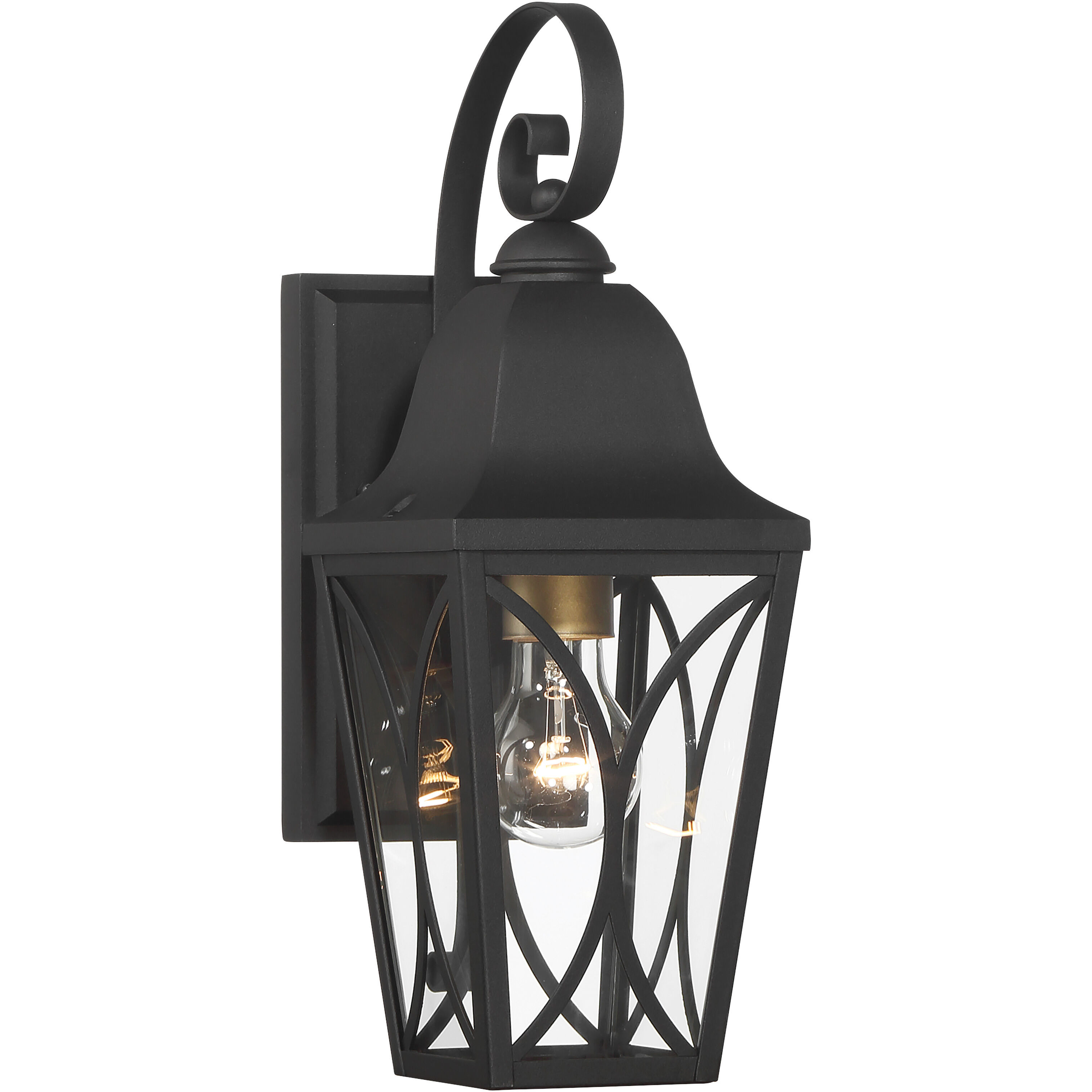 Cardigan Outdoor Wall Mount in Sand Coal and Olden Brass, Great Outdoors