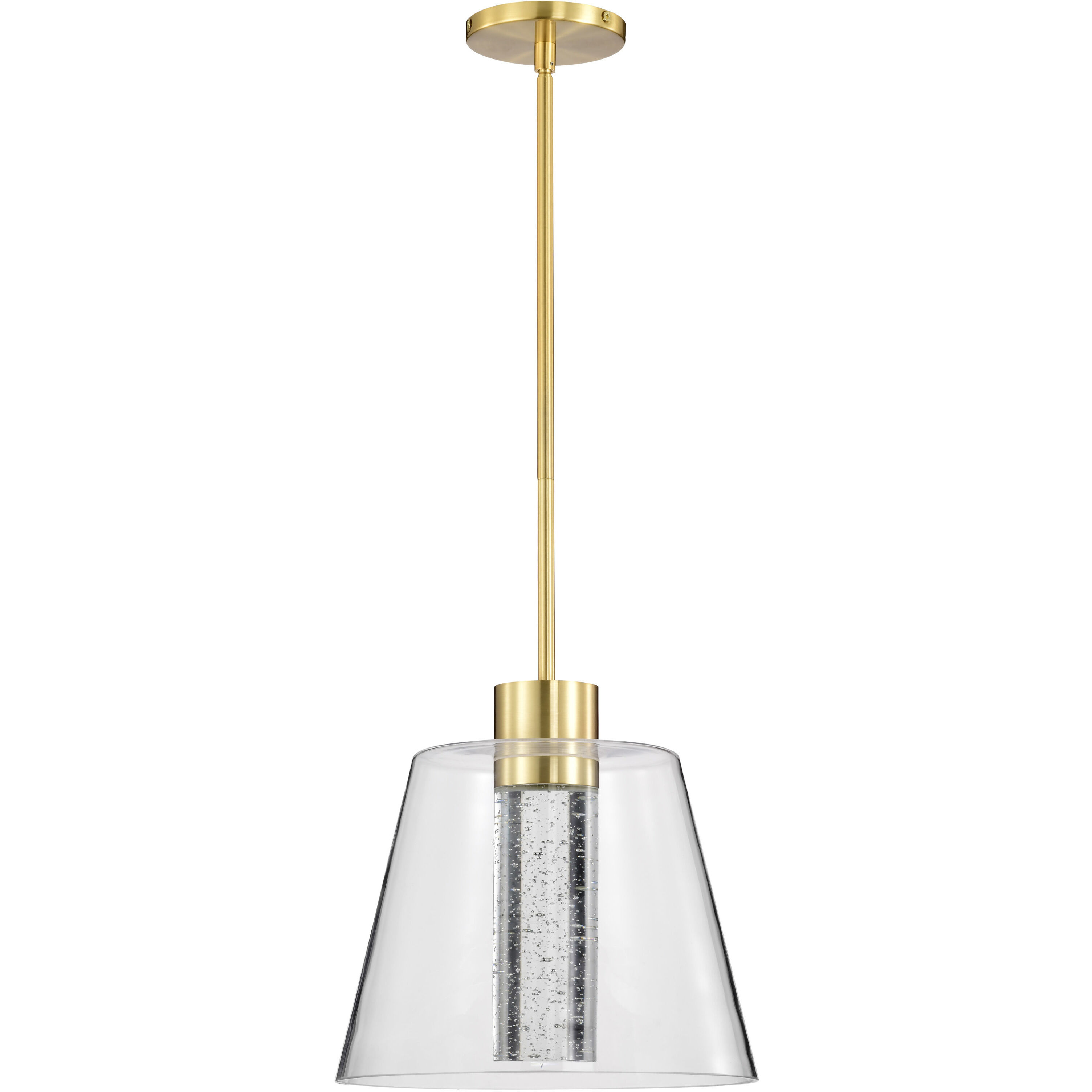 Aura LED 12 inch Brushed Brass Pendant Ceiling Light