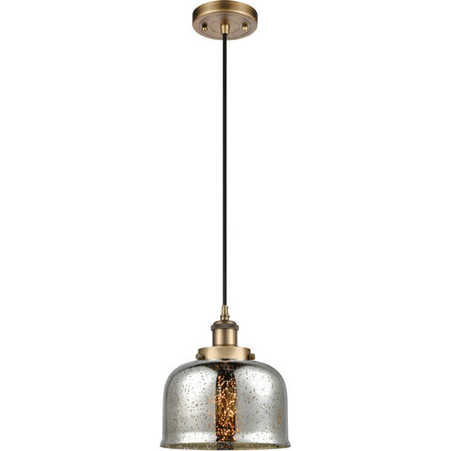 Ballston Bell LED 8 inch Brushed Brass Mini Pendant Ceiling Light, Large Bell
