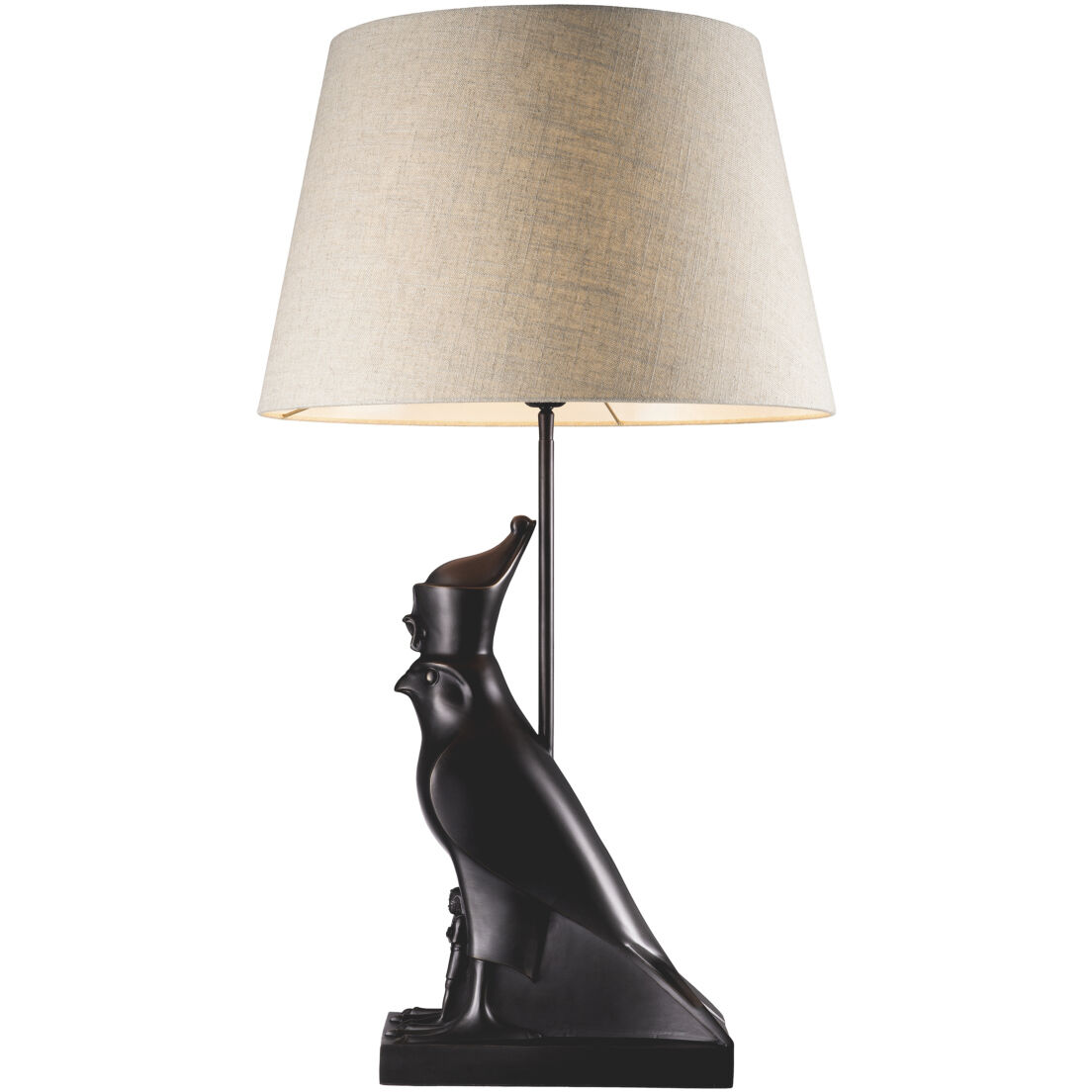 Horus 35.43 inch 40 watt Copper Bronze Table Lamp Portable Light in Linen Shade