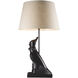 Horus 35.43 inch 40 watt Copper Bronze Table Lamp Portable Light in Linen Shade