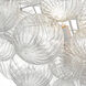 Julie Neill Talia LED 45.5 inch Plaster White and Clear Swirled Glass Chandelier Ceiling Light