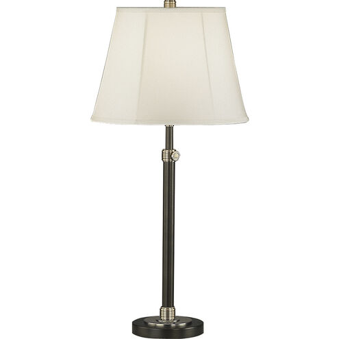 Bruno 26 inch 150 watt Lead Bronze with Ebonized Nickel Table Lamp Portable Light in Ivory Microfiber Empire