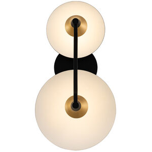 Redding LED 9 inch Matte Black with White and Brass Accent Wall Sconce Wall Light
