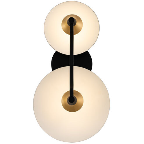 Redding Wall Sconce Wall Light in Matte Black With White And Brass Accent
