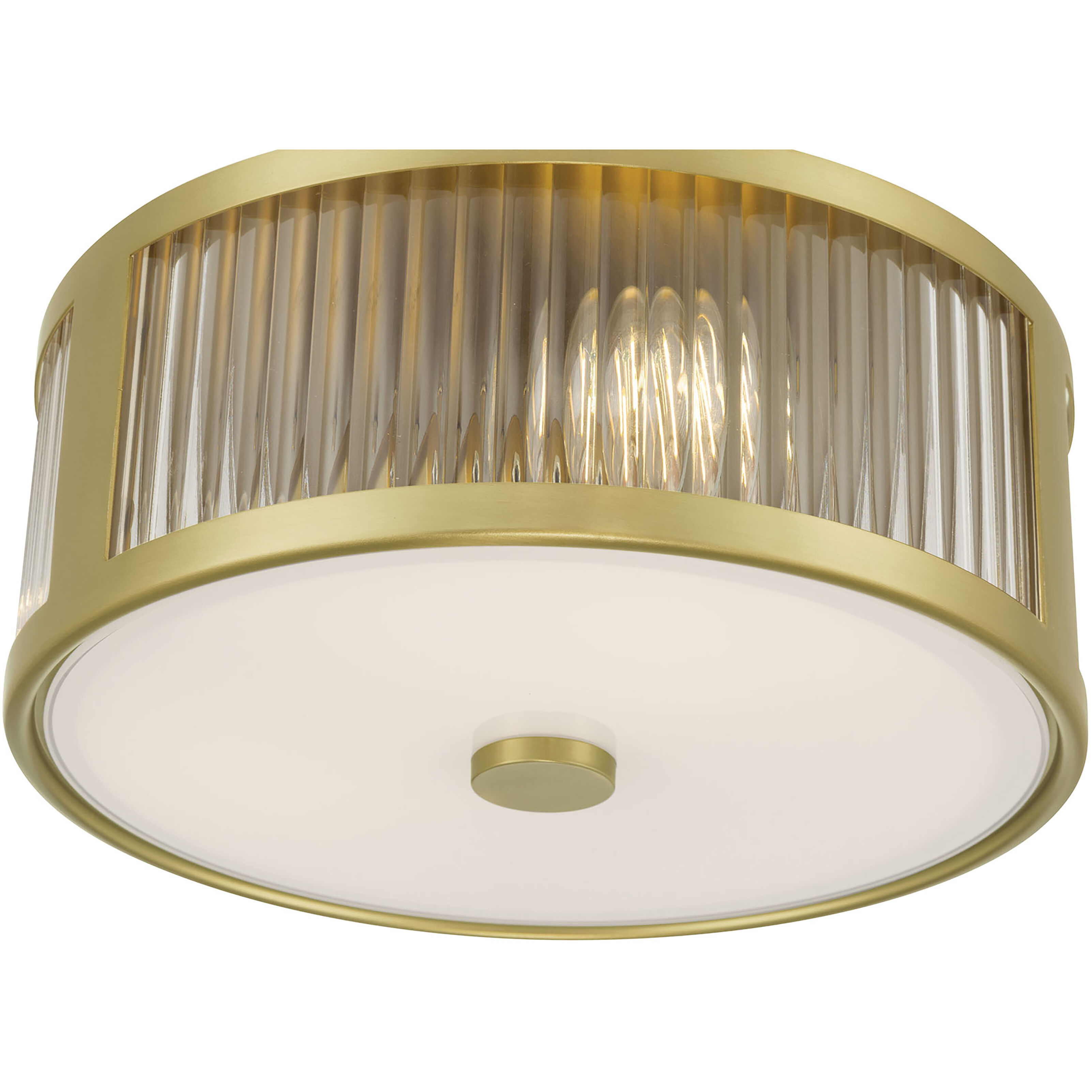 Ardezia 3 Light 11.75 inch Vintage Brass Flush Mount Ceiling Light