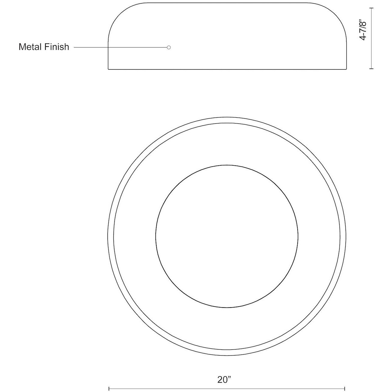 Beacon LED 20 inch Black Flush Mount Ceiling Light