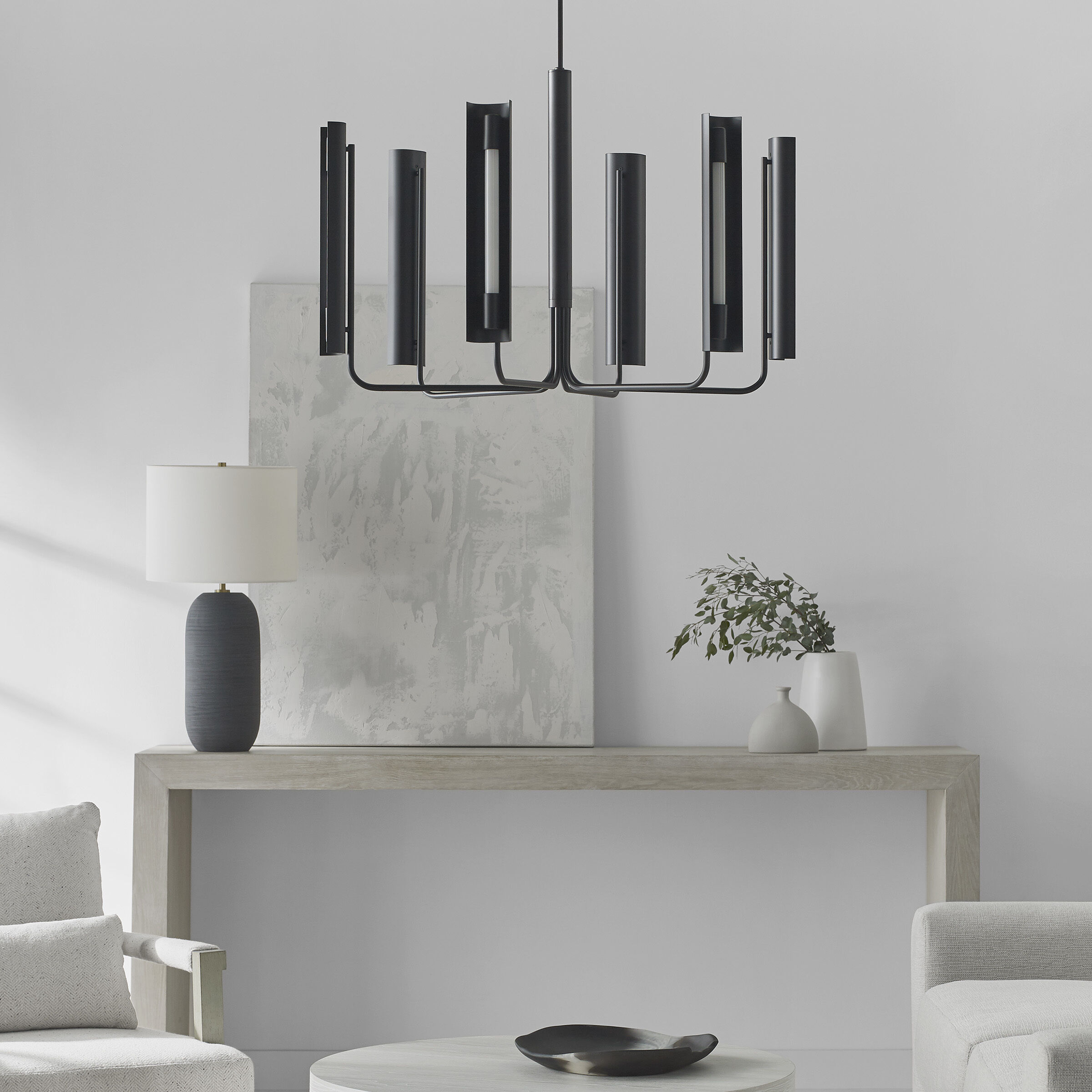 Kelly by Kelly Wearstler Carson LED 36.13 inch Midnight Black Chandelier Ceiling Light