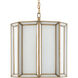 Daze 1 Light 12 inch Antique Brass/White Pendant Ceiling Light 
