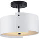 Ritsu 1 Light 13.75 inch Sugar White and Satin Black Semi-Flush Mount Ceiling Light