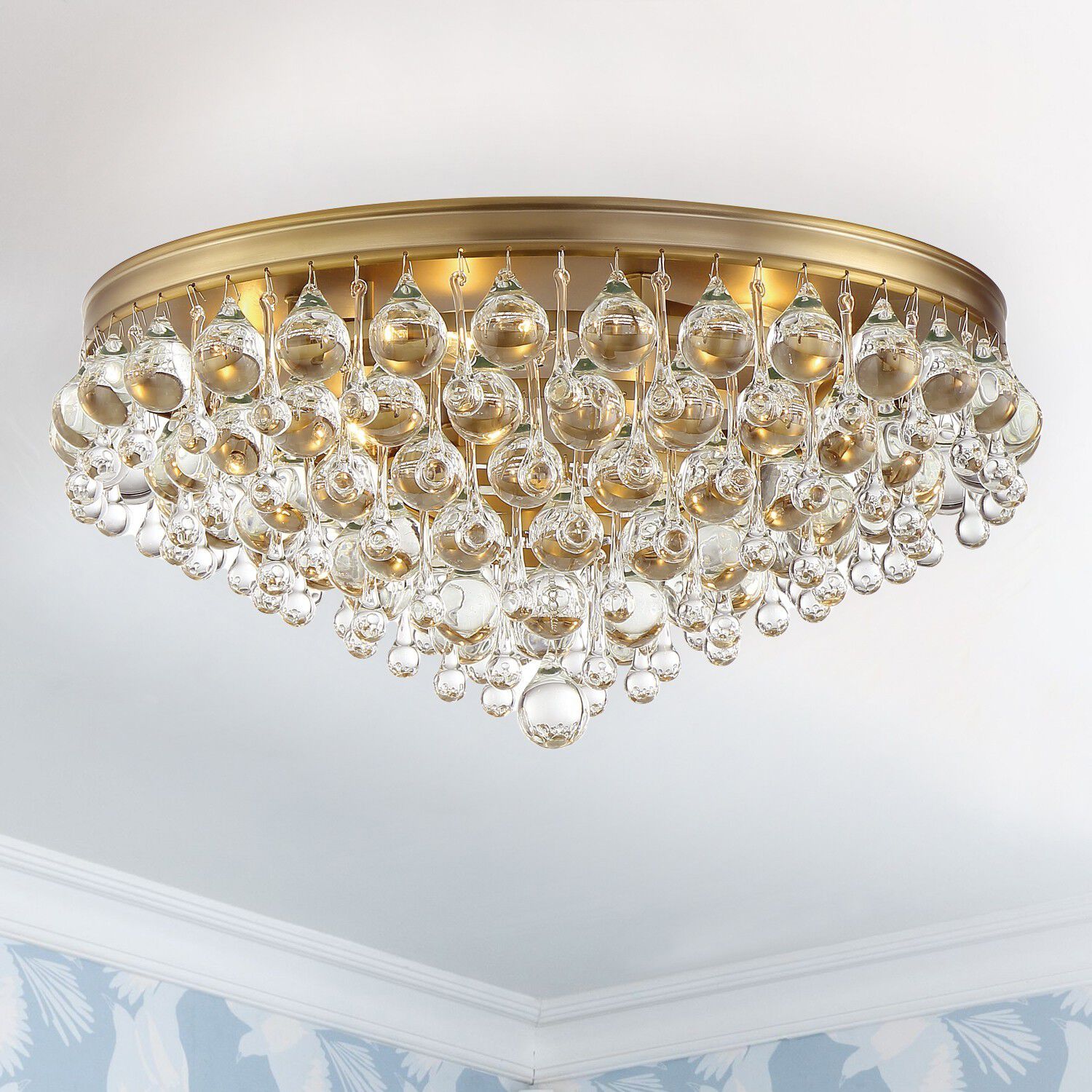 Calypso 6 Light 20 inch Vibrant Gold Flush Ceiling Light