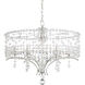 Bella Rose 6 Light White Chandelier Ceiling Light, Adjustable Height