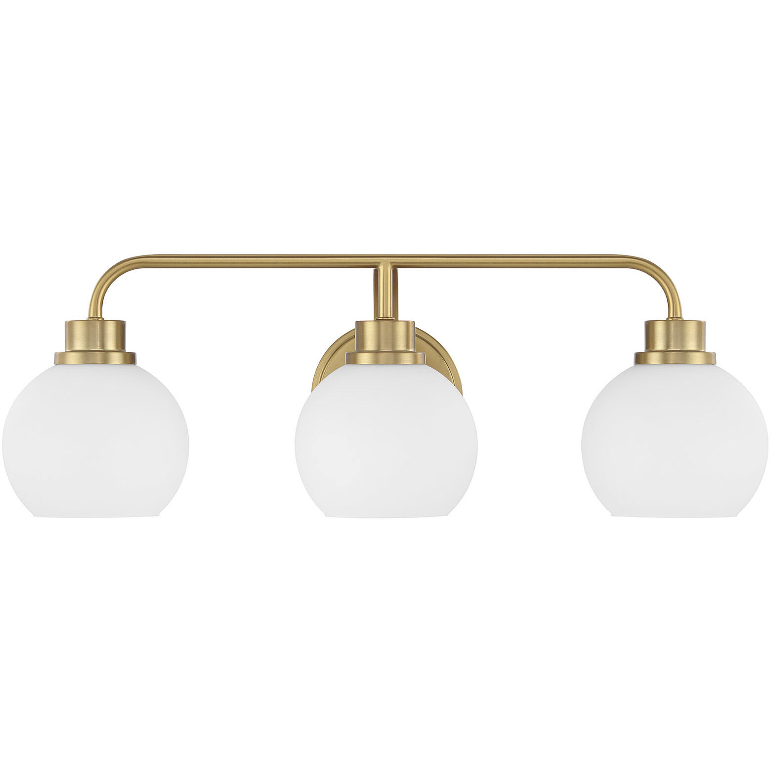 Contemporary 3 Light 24 inch Natural Brass Bathroom Vanity Light Wall Light