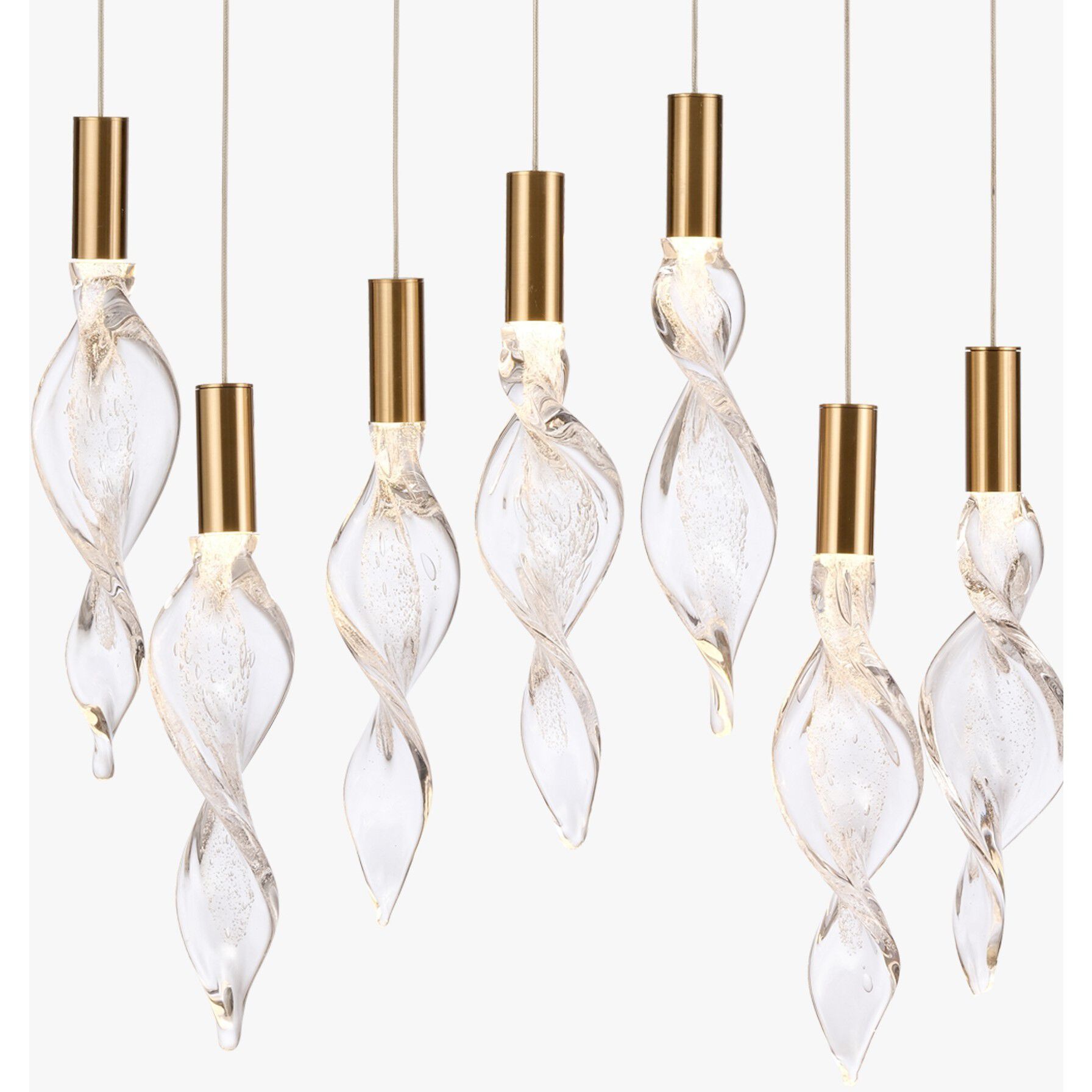 Aurora LED 10 inch Natural Brass Pendant Ceiling Light, Converts to Flush Mount