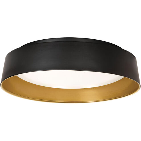 Duncan 1 Light 16 inch Black and Gold Flush Mount Ceiling Light
