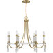 Mayfair 6 Light 25.5 inch Warm Brass with Chrome Accents Chandelier Ceiling Light