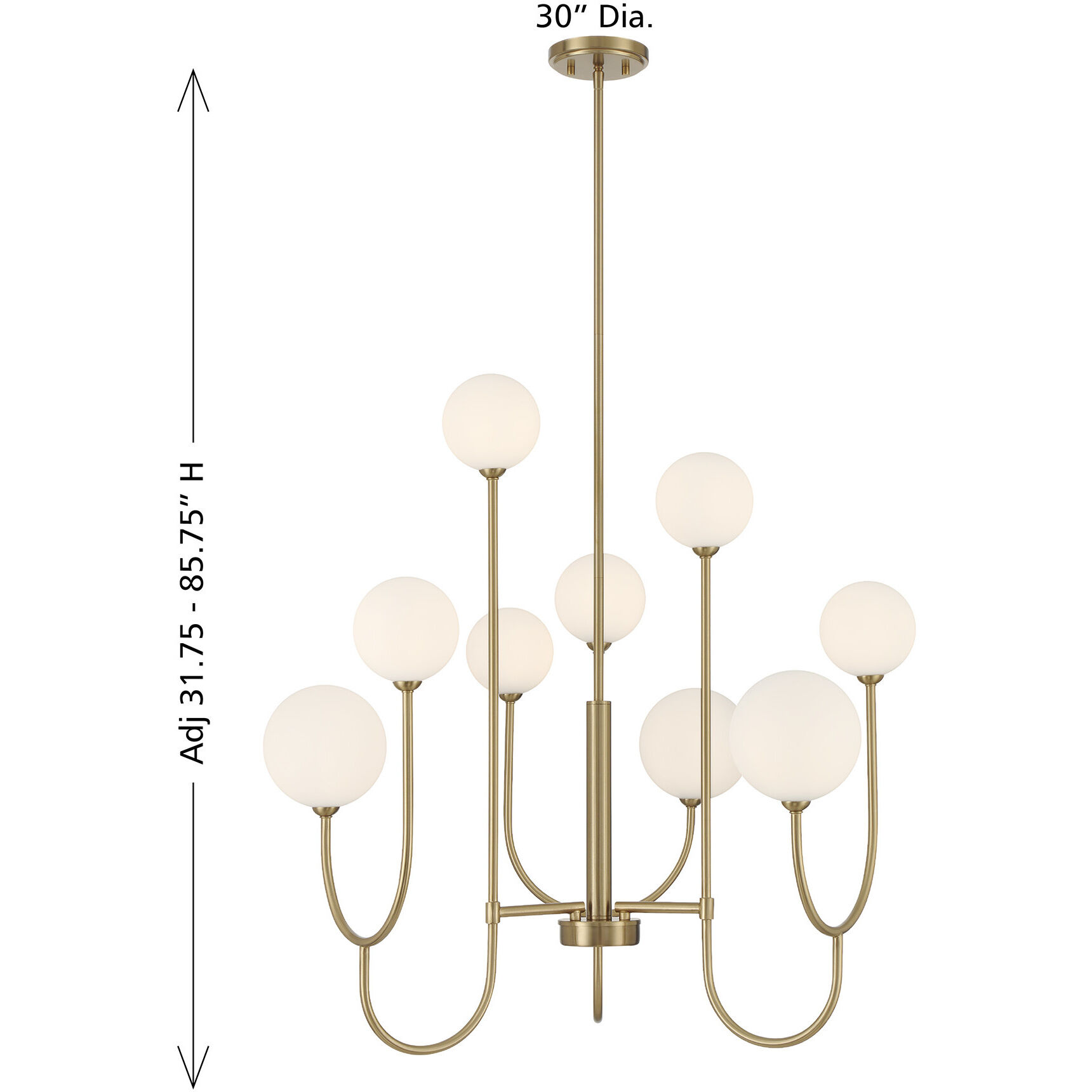 Chester 9 Light 30 inch Noble Brass Chandelier Ceiling Light