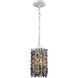 Agate Stones 1 Light 6 inch White with Purple and Green Mini Pendant Ceiling Light