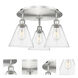 Berkshire 3 Light 19.75 inch Satin Nickel Flush Mount Ceiling Light in Seedy