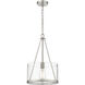 Marissa LED 12 inch Brushed Satin Nickel Mini Pendant Ceiling Light in Clear Glass