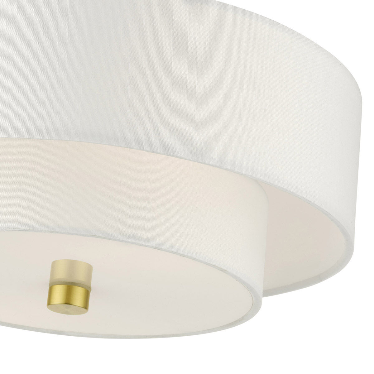 Meridian 2 Light 11 inch Satin Brass Semi Flush Ceiling Light