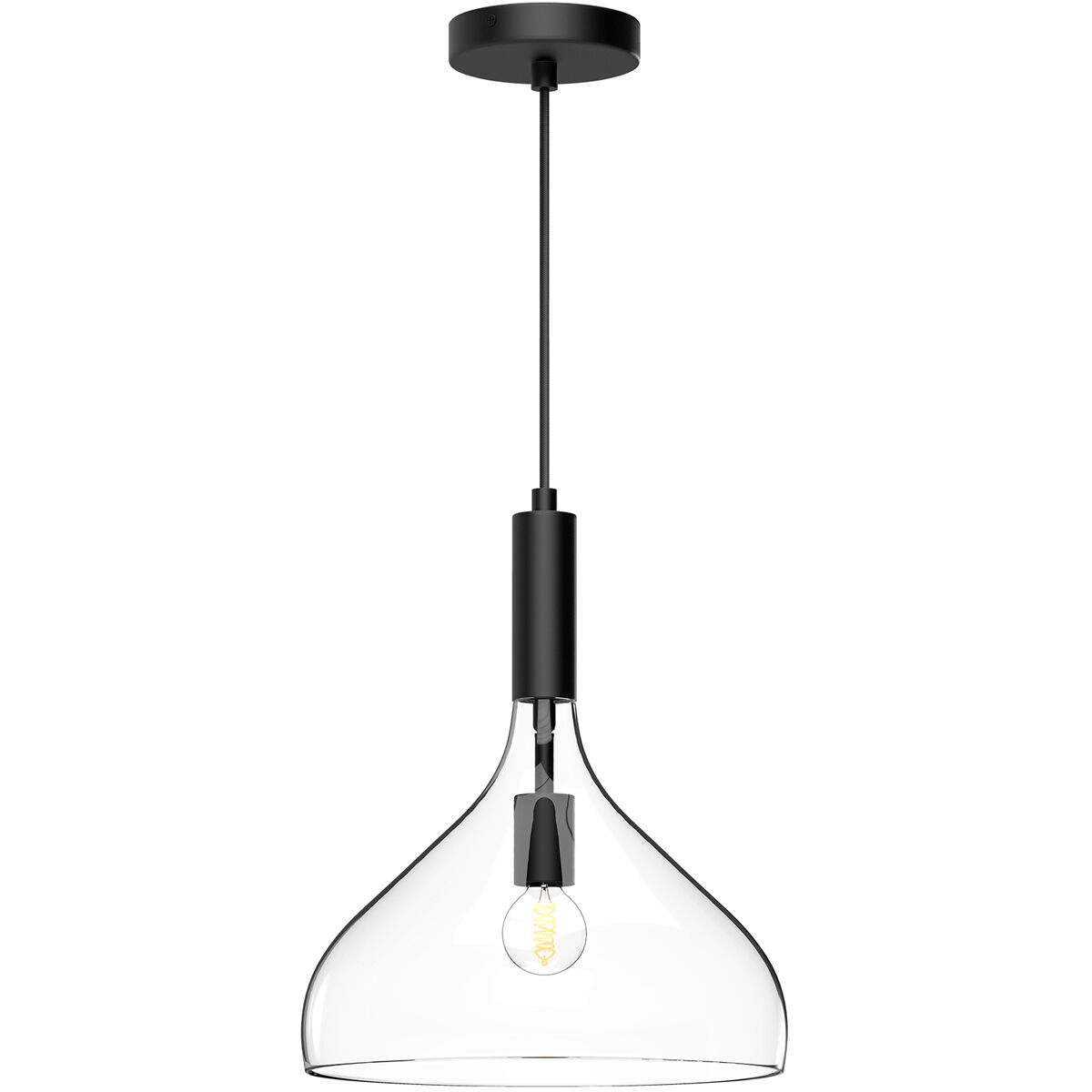 Alora Mood Belleview Pendant Ceiling Light in Matte Black, Clear Glass