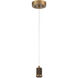 Port Nine LED 8 inch Antique Brushed Brass Pendant Ceiling Light in Clear